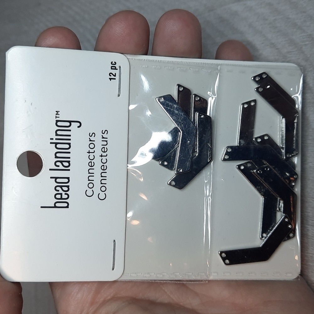 Bead Landing Rhodium Chevron Jewelry Connectors - 12 pc